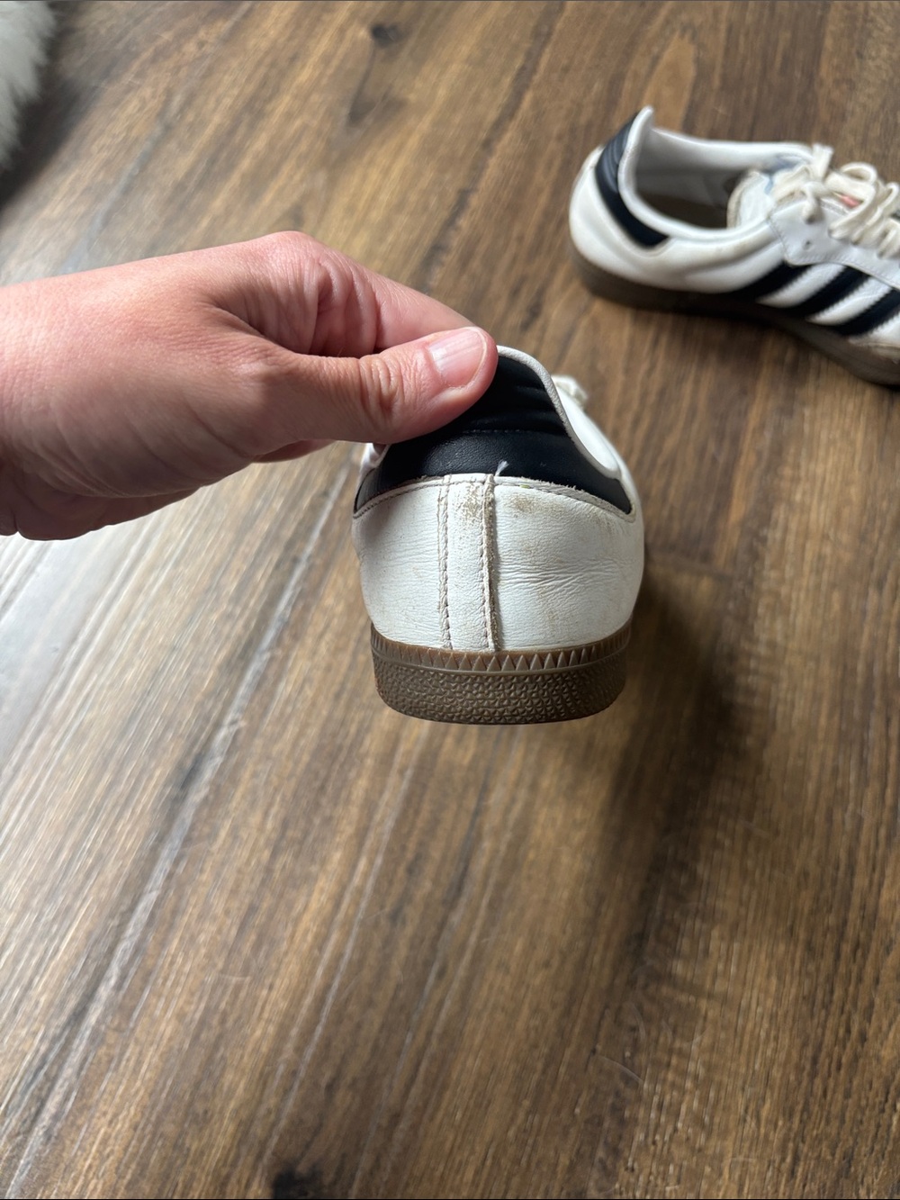 adidas Samba Retro White with Black Stripes and Brown Gum Sole - Picture 7 of 12